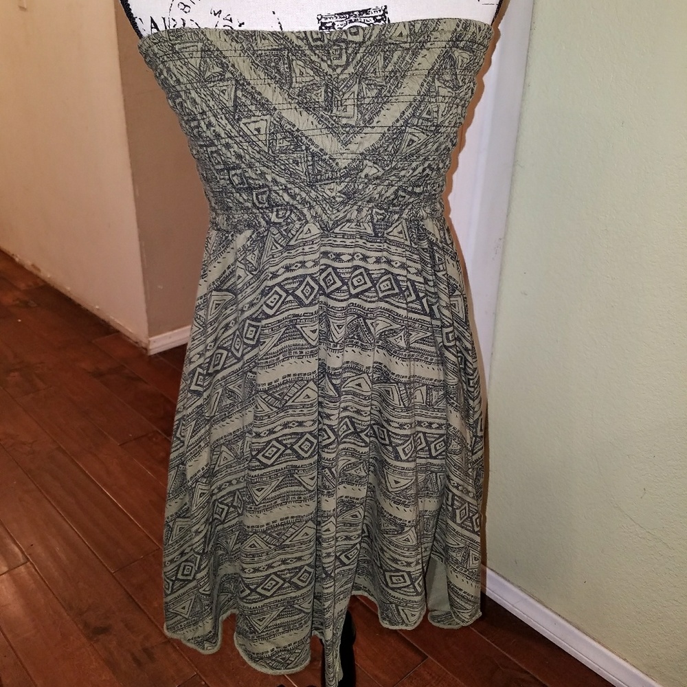 Billabong Olive green and black halter dress